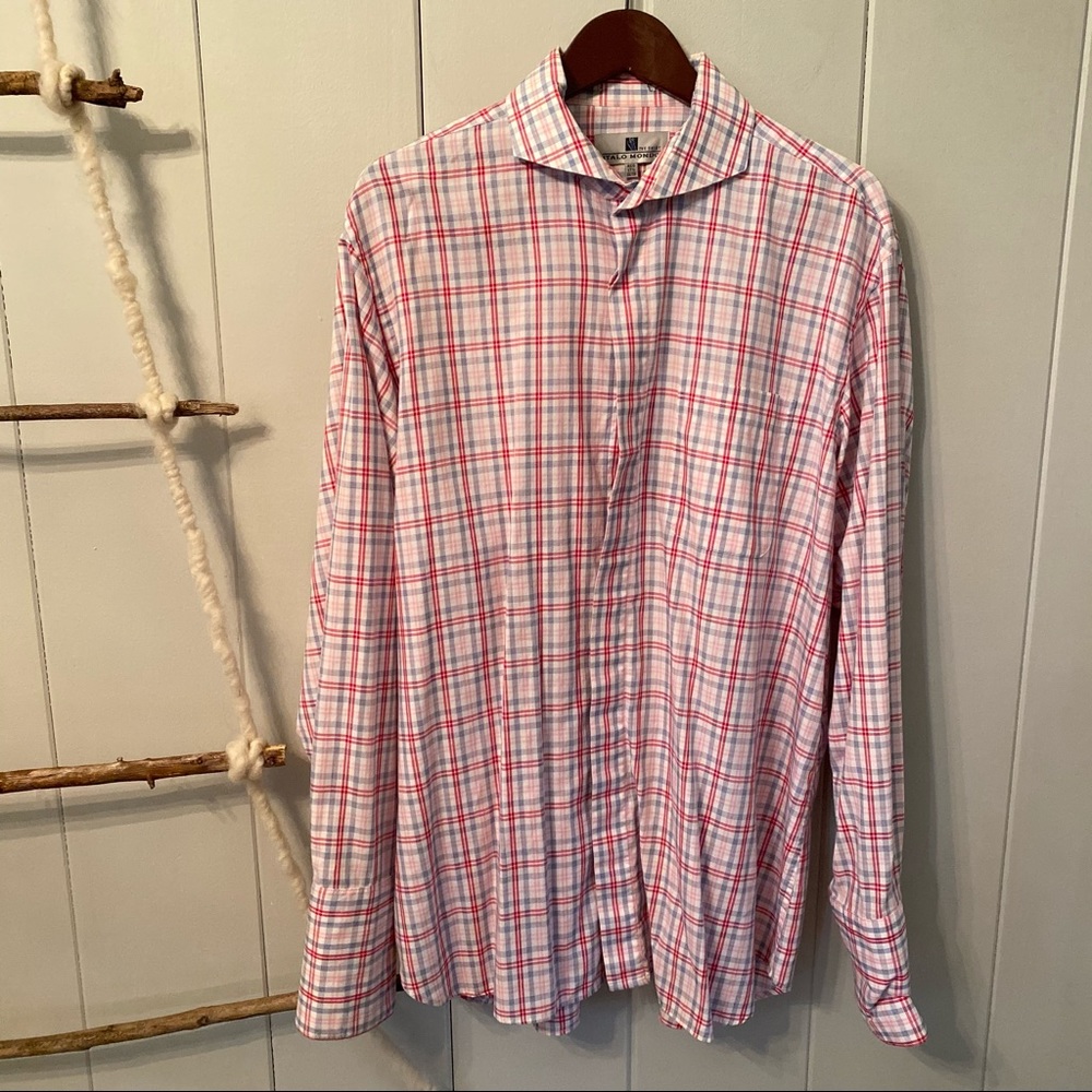 Italo Mondo Men’s Red White Checkered Button Down